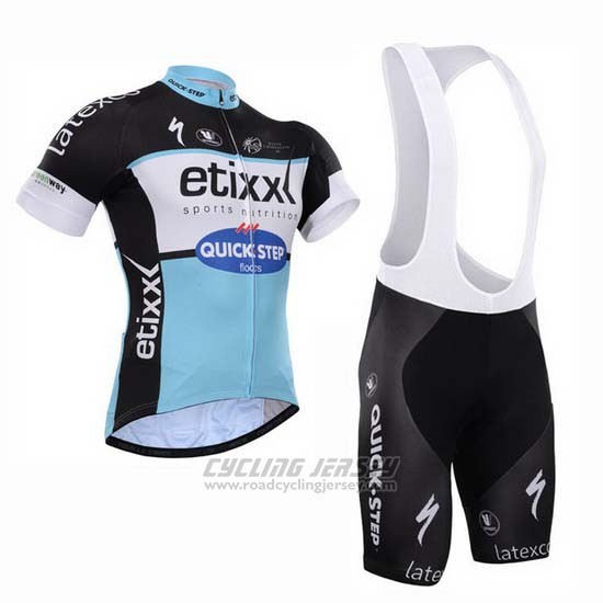 2015 Cycling Jersey Etixx Quick Step Black and White Short Sleeve and Bib Short